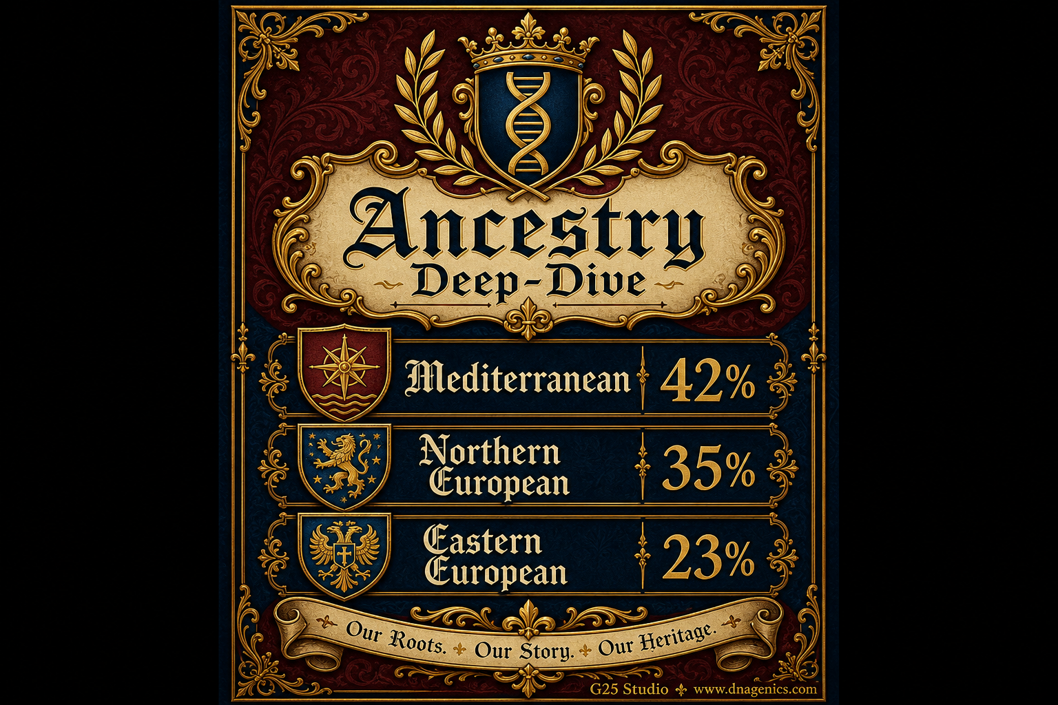 Elegant Heraldic sample infographic