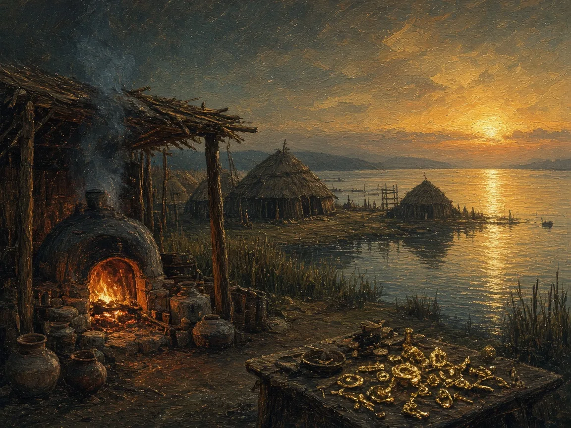 Illustration of Chalcolithic landscape