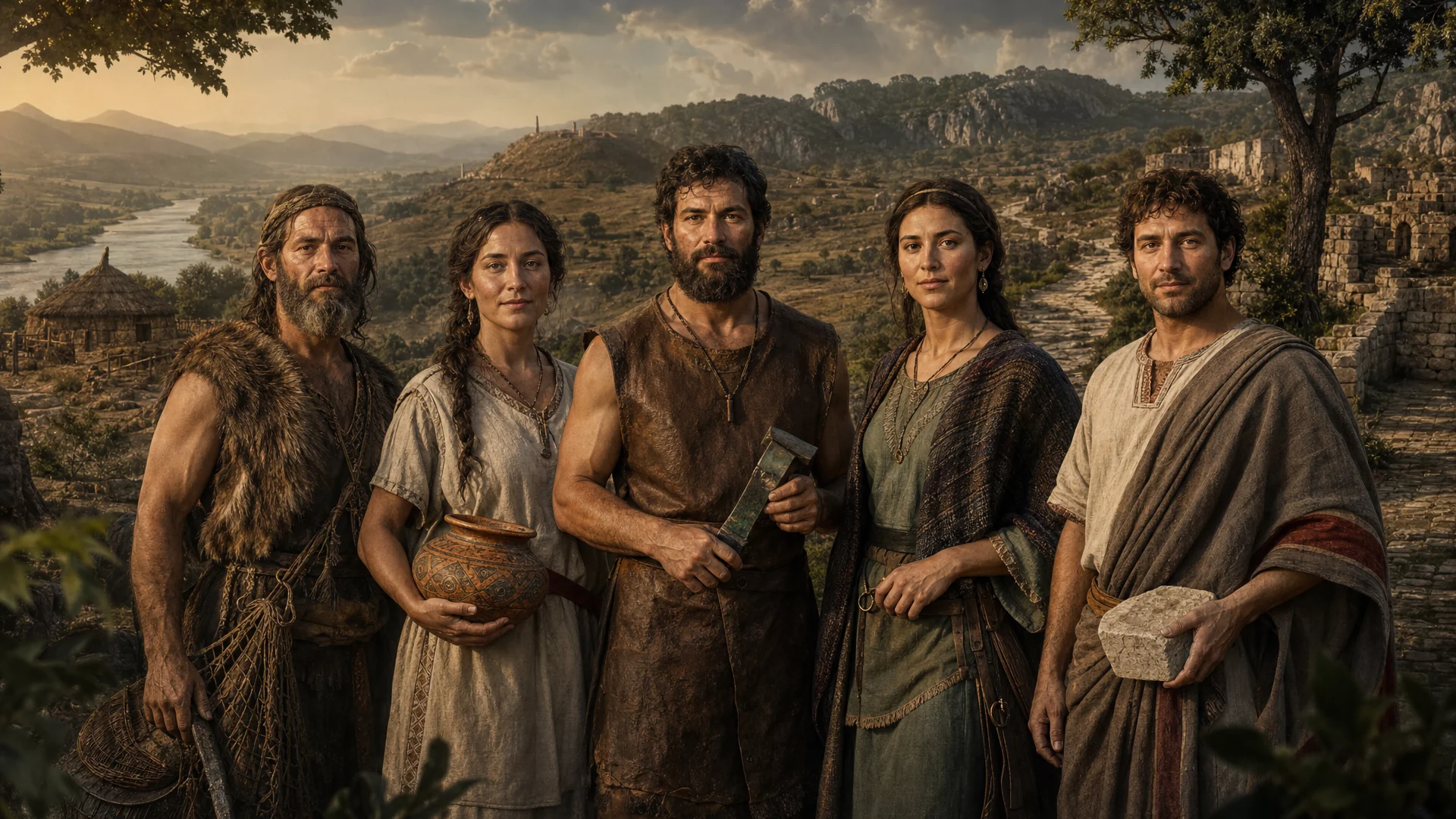 AI-generated editorial illustration representing ancient Balkan and Southeast European cultures