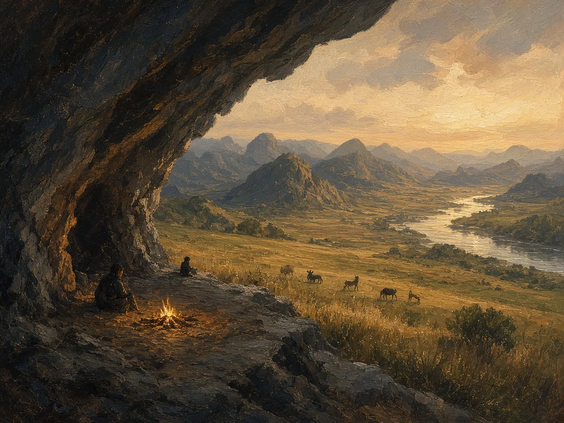 Illustration of Paleolithic landscape