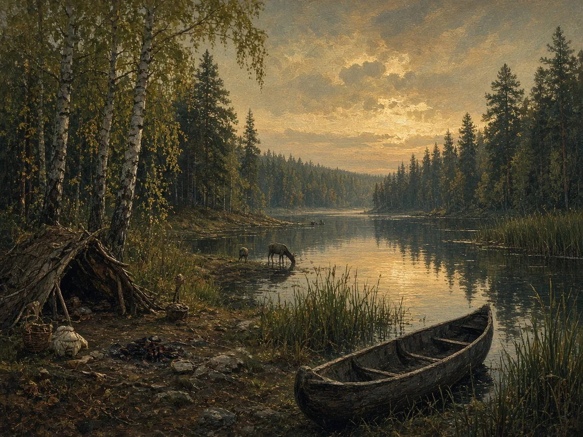 Illustration of Mesolithic landscape