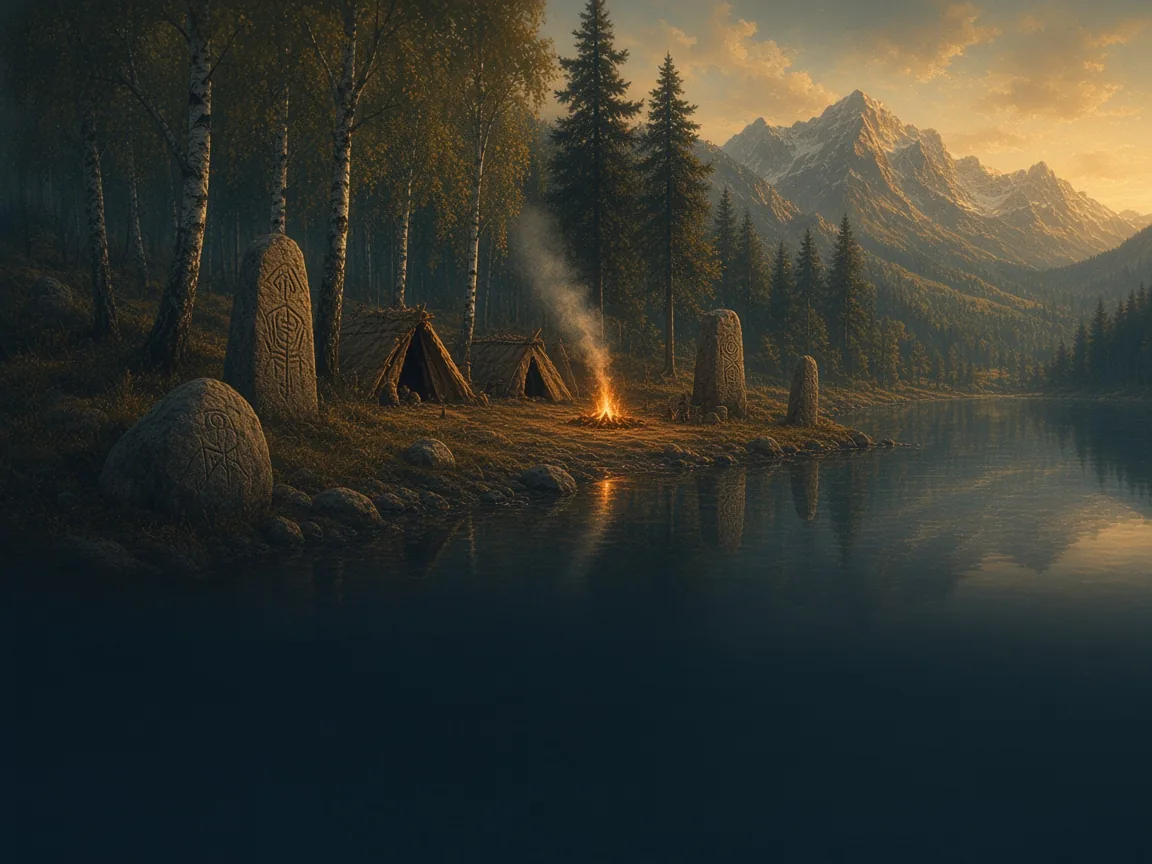Illustration of Chalcolithic landscape