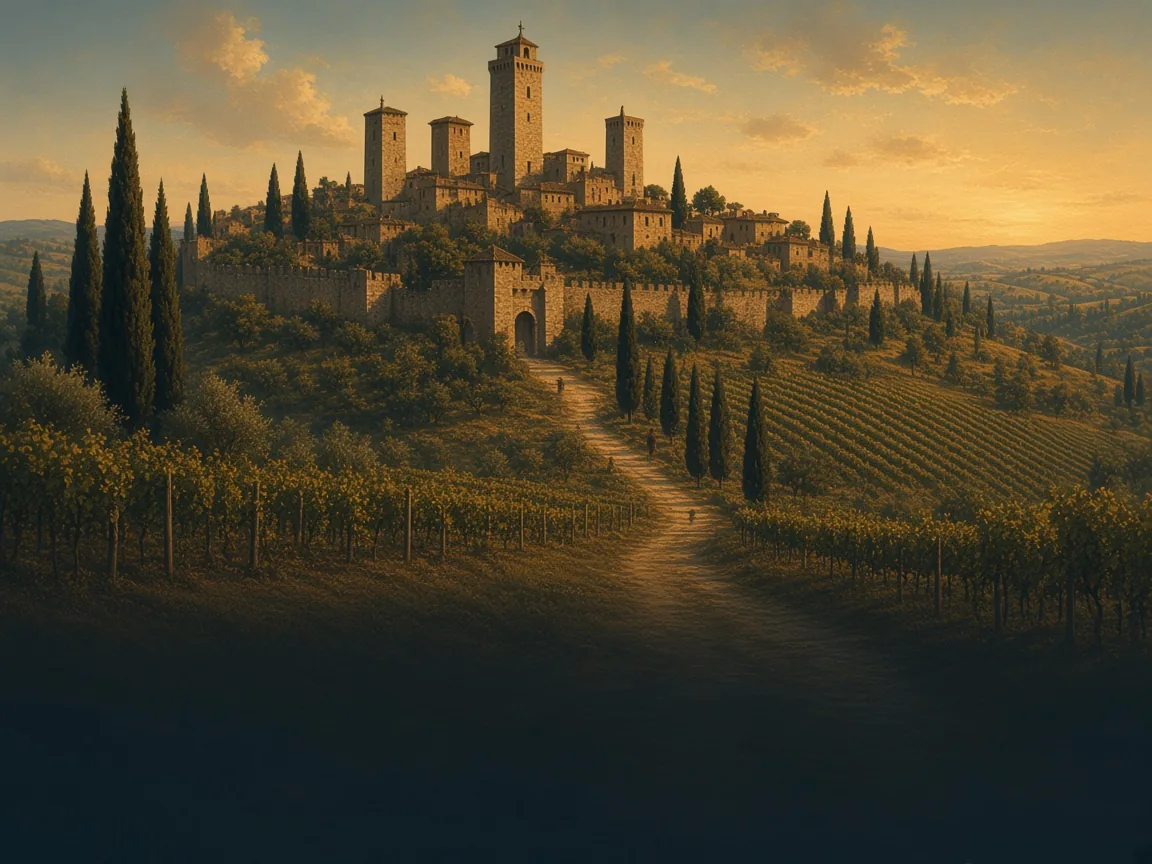 Illustration of Medieval landscape