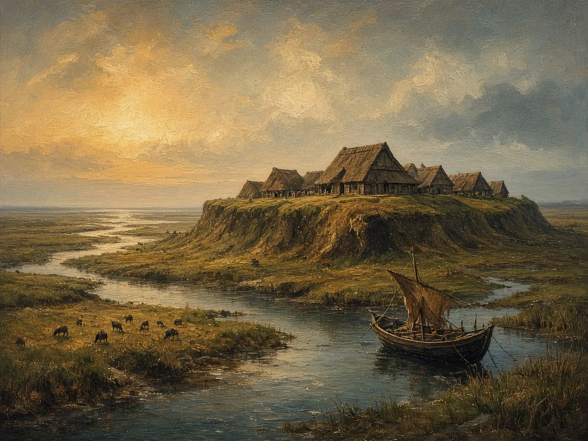 Illustration of Roman Iron Age landscape