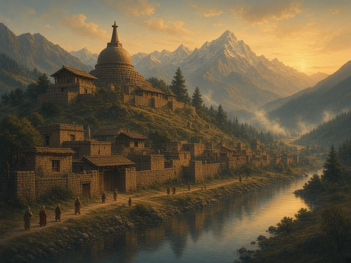 Illustration of Iron Age / Gandhara landscape