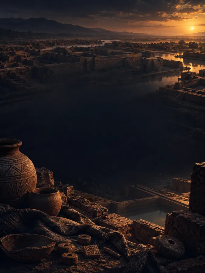 AI-generated illustration evoking the Indus Valley / Harappan period