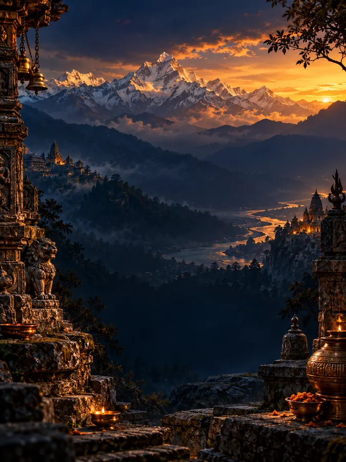 AI-generated illustration evoking the Himalayan Kingdoms period