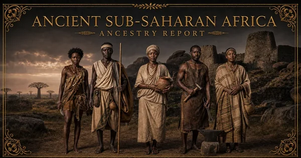 Sub-Saharan African landscape illustrating historical population comparisons