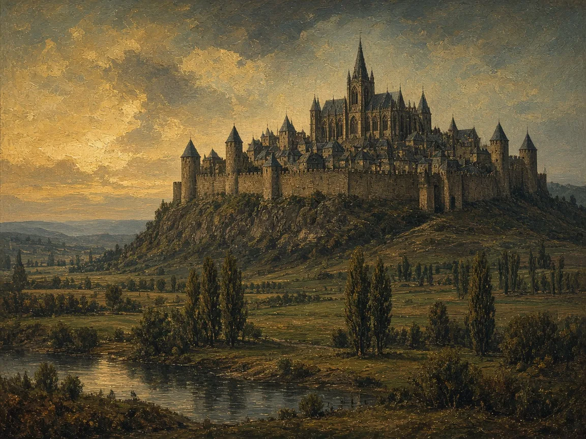 Illustration of Medieval landscape