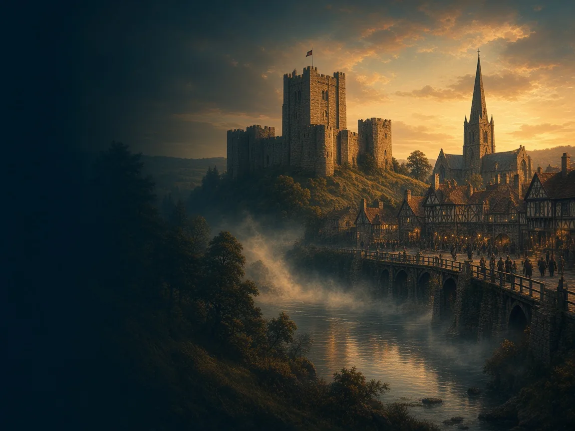 Illustration of Medieval landscape