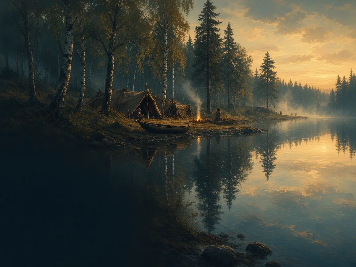 Illustration of Mesolithic landscape
