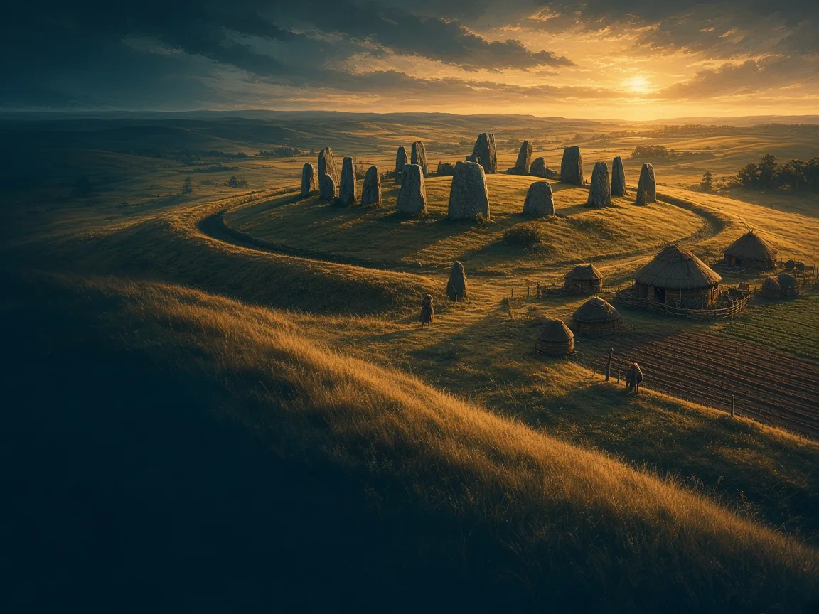 Illustration of Neolithic landscape