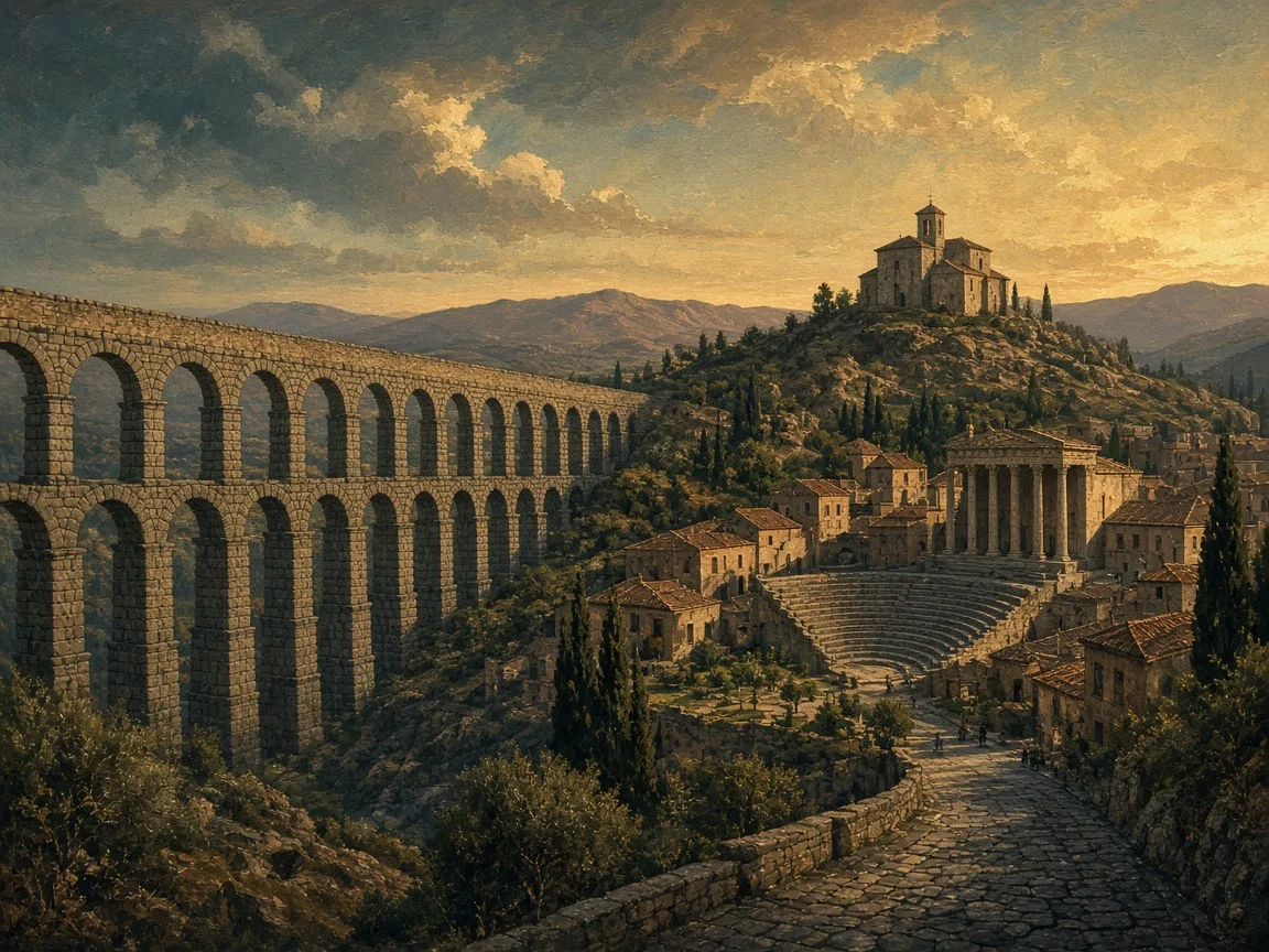 Illustration of Roman & Medieval landscape